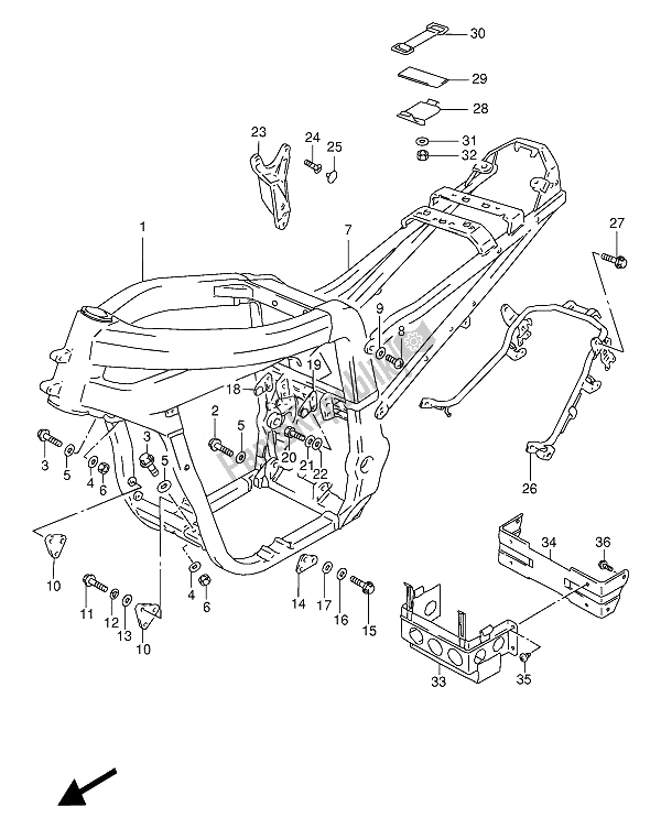 Todas las partes para Marco de Suzuki GSX R 1100W 1994