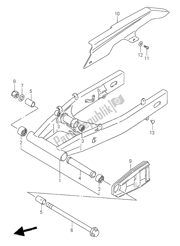 Tutte le parti per il Braccio Oscillante Posteriore del Suzuki RF 600R 1995