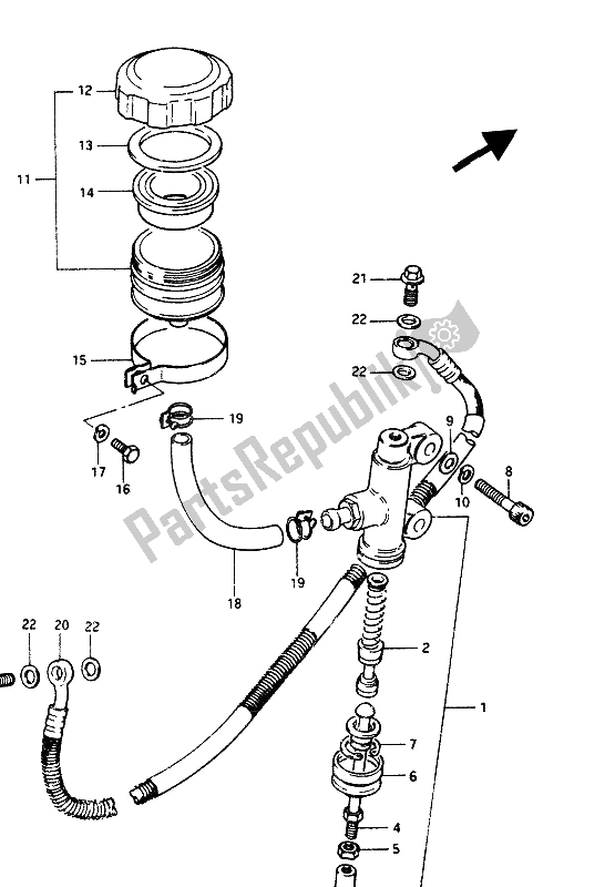 Todas las partes para Cilindro Maestro Trasero de Suzuki GS 1100G 1985