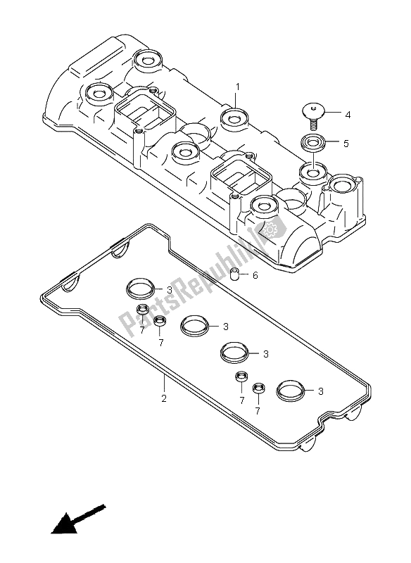 Todas las partes para Cubierta De Tapa De Cilindro de Suzuki GSX R 1000 2003