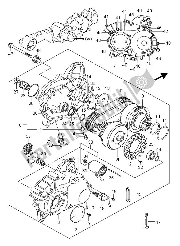 All parts for the Ctv of the Suzuki AN 650A Burgman Executive 2005