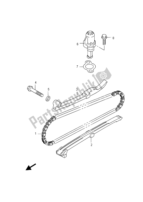 All parts for the Cam Chain of the Suzuki LT Z 90 Quadsport 2015