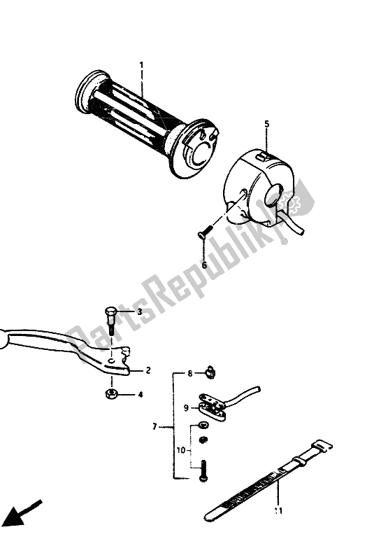 Tutte le parti per il Interruttore Maniglia Destra del Suzuki GS 1100G 1986