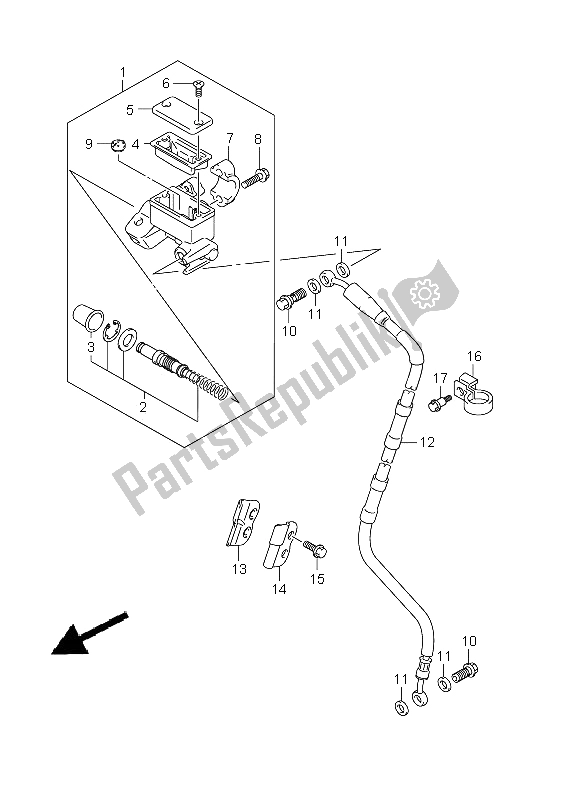 Tutte le parti per il Pompa Freno Anteriore del Suzuki RMX 450Z 2011