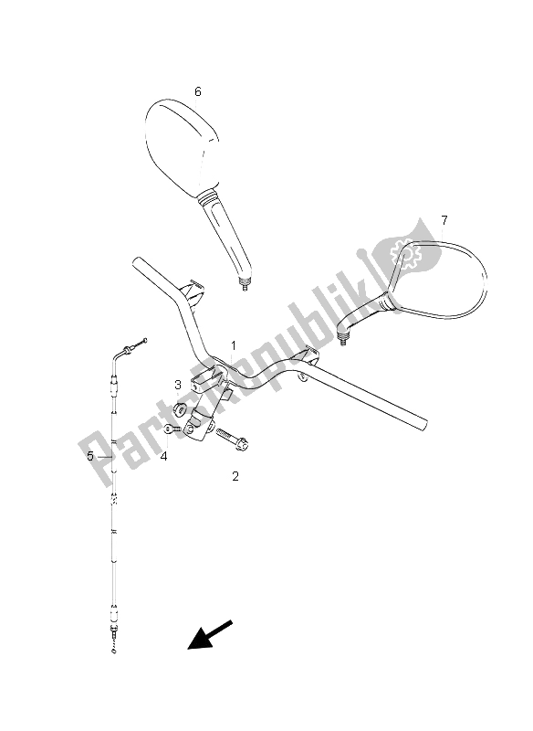 Tutte le parti per il Manubrio del Suzuki AY 50A LC Katana 2005