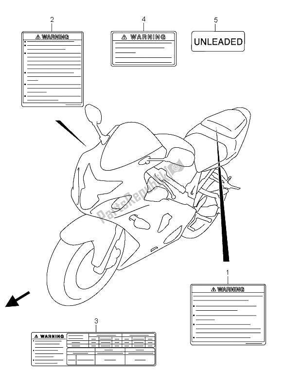 Tutte le parti per il Etichetta del Suzuki GSX R 750X 2005