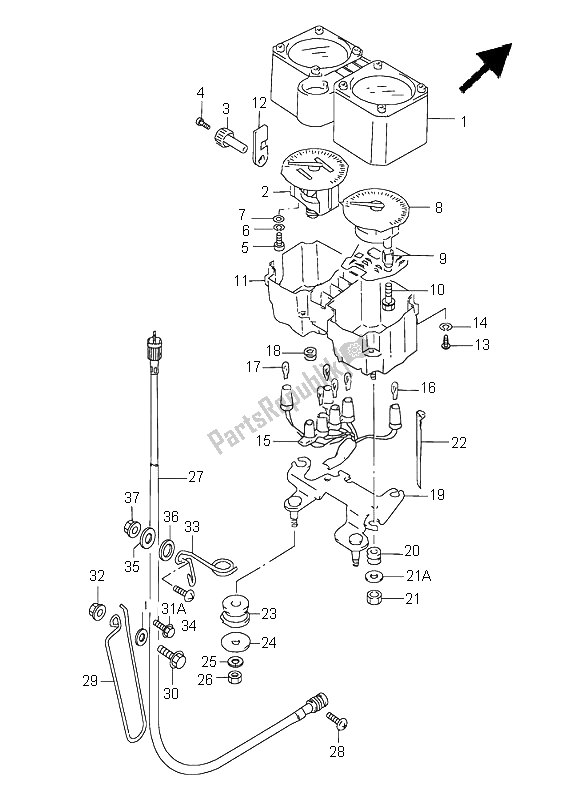 Toutes les pièces pour le Compteur De Vitesse du Suzuki DR 350 SE 1998