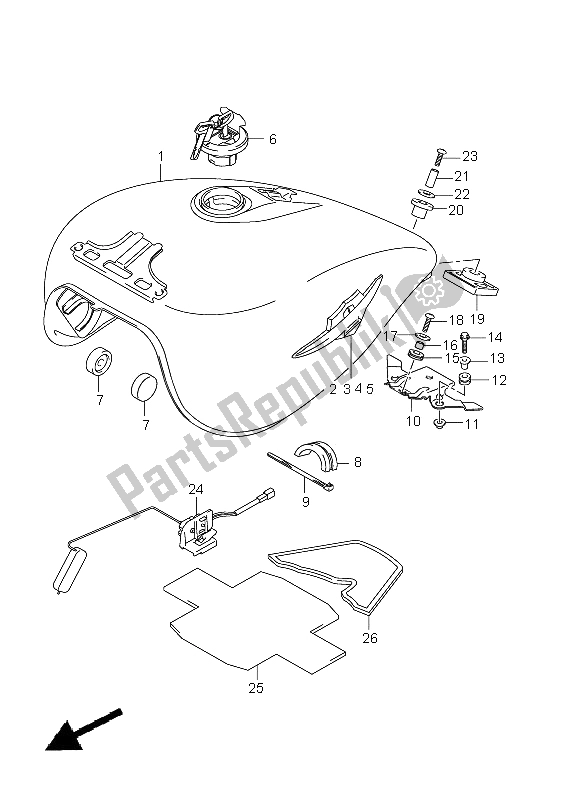Todas las partes para Depósito De Combustible de Suzuki VZ 800Z Intruder 2009