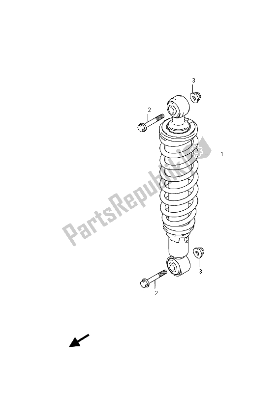 All parts for the Rear Shock Absorber of the Suzuki LT A 750 XVZ Kingquad AXI 4X4 2015