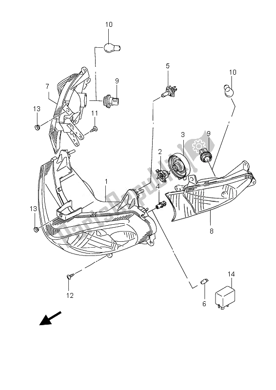 Toutes les pièces pour le Lampe Combinée Avant du Suzuki UH 125 Burgman 2010