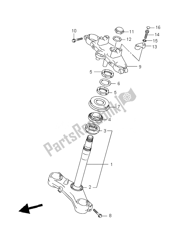 Tutte le parti per il Gambo Dello Sterzo del Suzuki DL 650A V Strom 2010