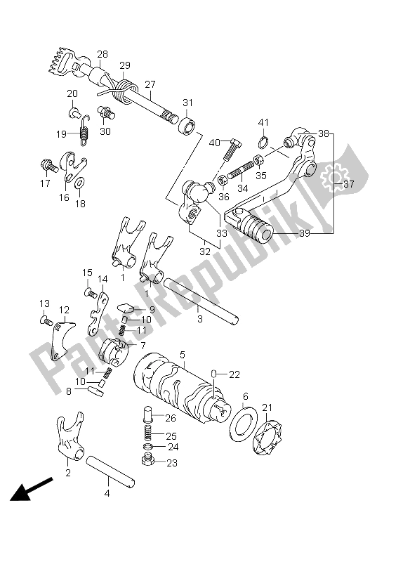 Toutes les pièces pour le Changement De Vitesse du Suzuki DR Z 125 SW LW 2012