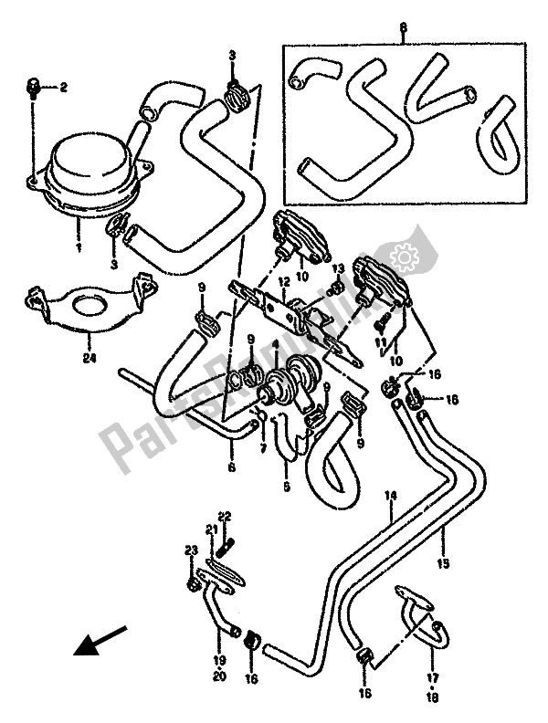 All parts for the Second Air (e18) of the Suzuki GSX 750F 1993