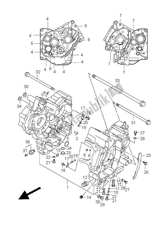 All parts for the Crankcase of the Suzuki SV 650 NS 2005