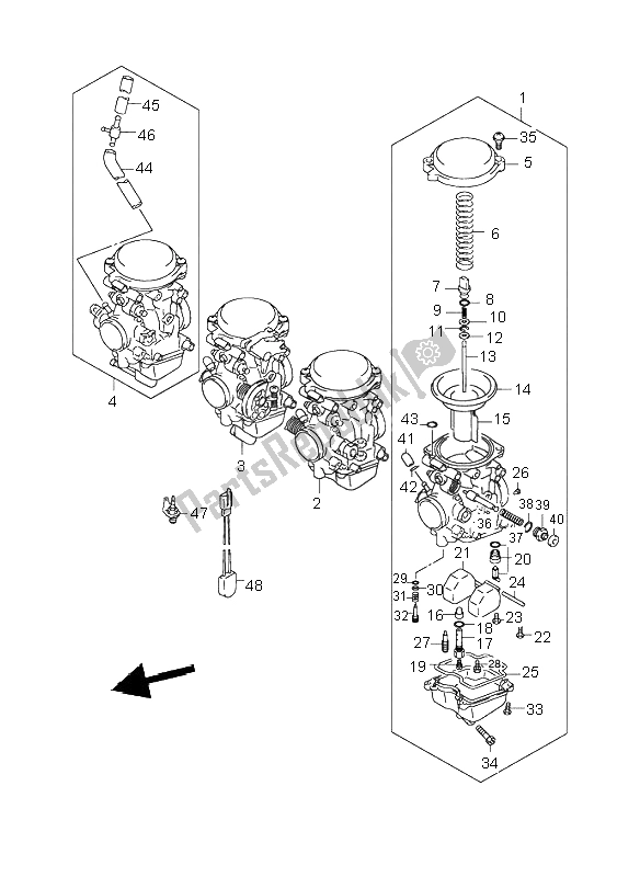 Tutte le parti per il Carburatore del Suzuki GSF 1200 NS Bandit 2003