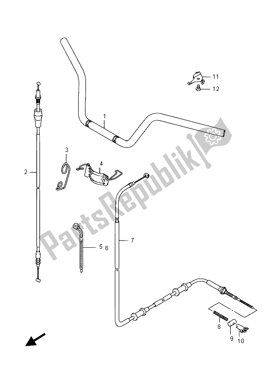 All parts for the Handlebar of the Suzuki LT A 750 Xpvzv Kingquad AXI 4X4 2015