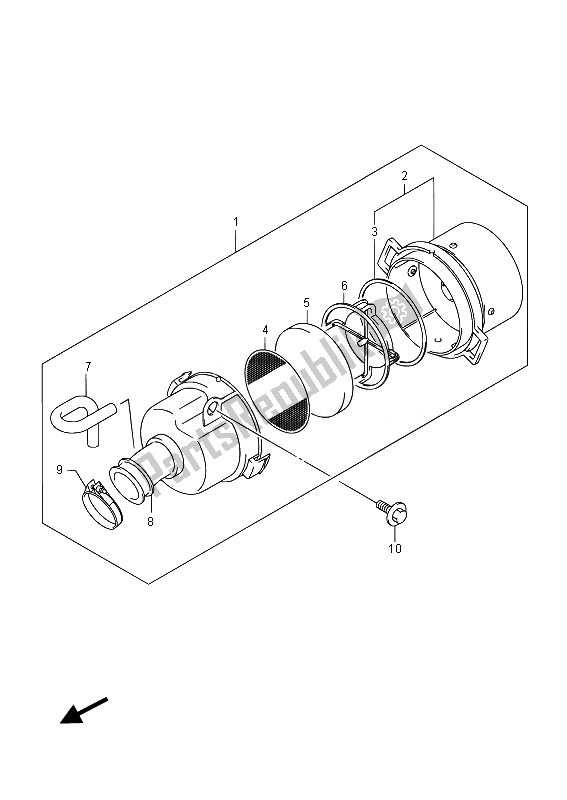 All parts for the Air Cleaner of the Suzuki LT Z 50 2014