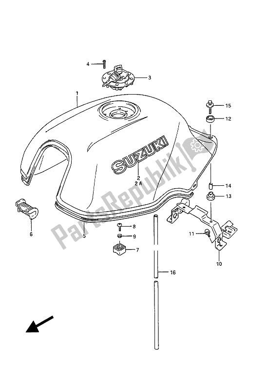 Todas las partes para Depósito De Combustible de Suzuki GSX 1100G 1994