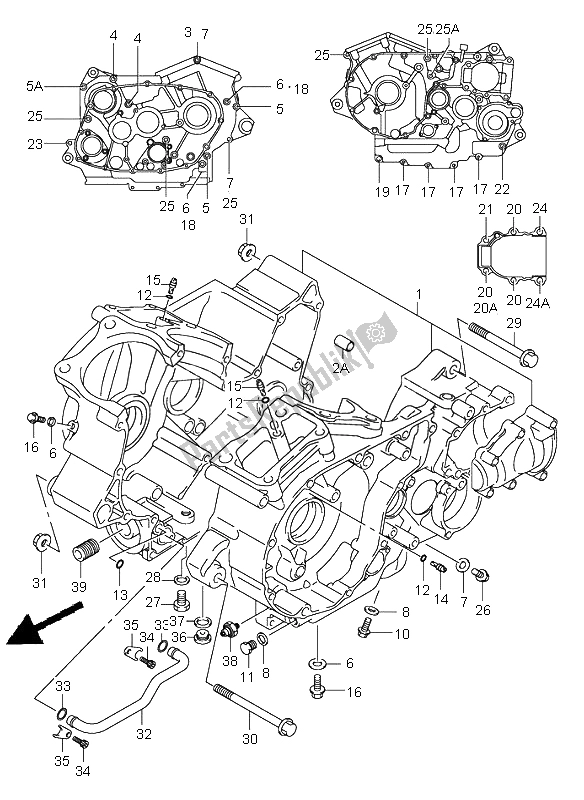 All parts for the Crankcase of the Suzuki VL 800Z Volusia 2004