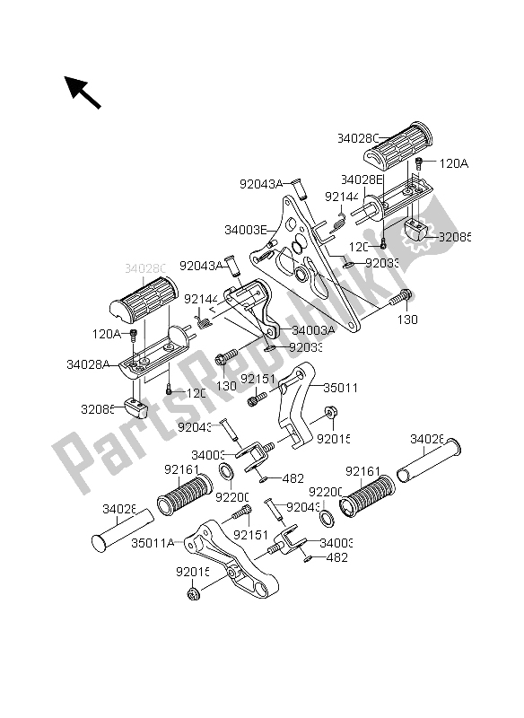 Todas las partes para Reposapiés de Suzuki VZ 1600 Marauder 2004