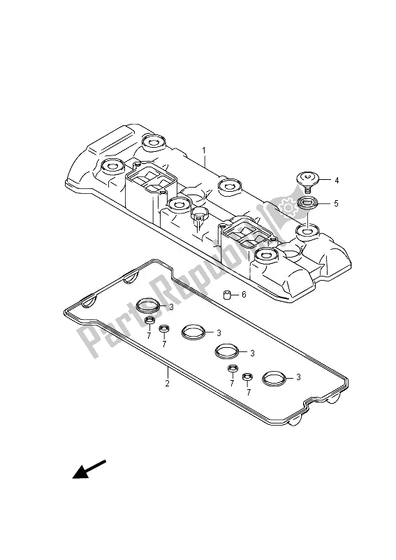Alle onderdelen voor de Kleppendeksel van de Suzuki GSX R 1000Z 2014