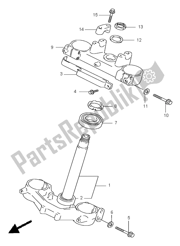 Tutte le parti per il Gambo Dello Sterzo del Suzuki RM 125 1998