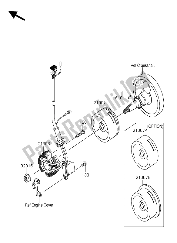 All parts for the Generator of the Suzuki RM Z 250 2004