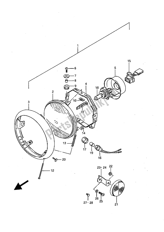 Todas las partes para Lámpara De Cabeza de Suzuki LS 650P Savage 1990