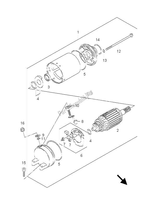 Tutte le parti per il Motore Di Avviamento del Suzuki GS 500 EF 2004