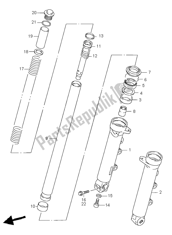 Tutte le parti per il Ammortizzatore Anteriore del Suzuki GSF 600N Bandit 1995