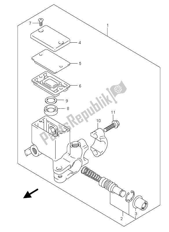 All parts for the Rear Master Cylinder (e2-e19-e24-e71) of the Suzuki AN 250 Burgman 2006