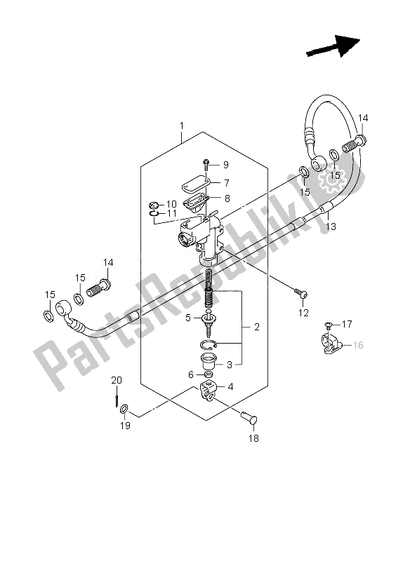 Tutte le parti per il Pompa Freno Posteriore del Suzuki RM Z 250 2007