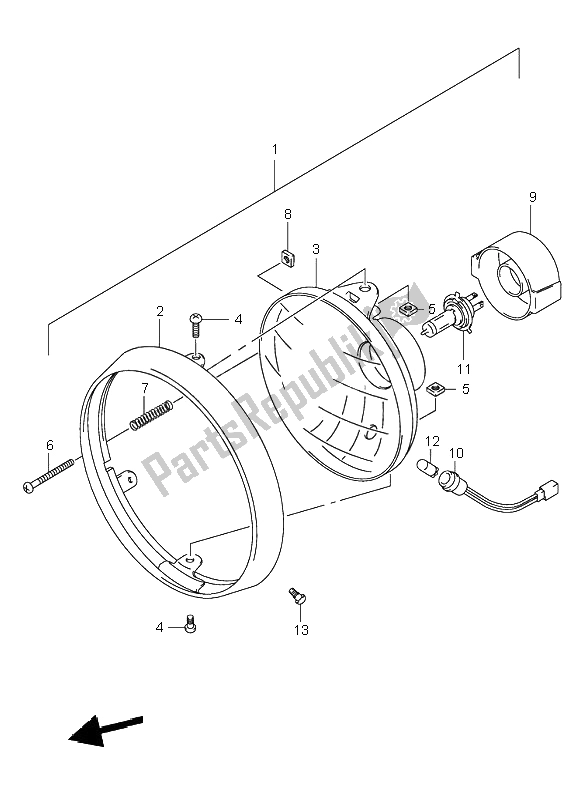 Todas las partes para Linterna Frontal (sv650-u) de Suzuki SV 650 NS 2000