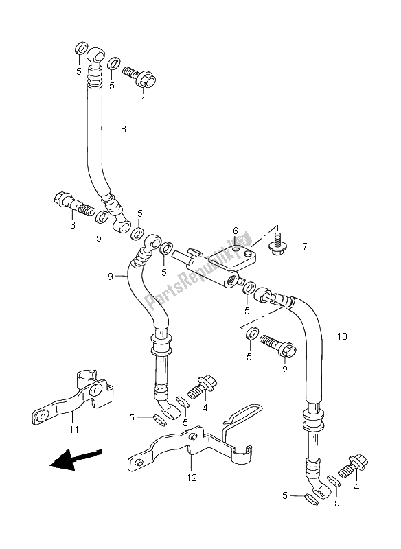 Tutte le parti per il Tubo Freno Anteriore del Suzuki GSX 750 1998