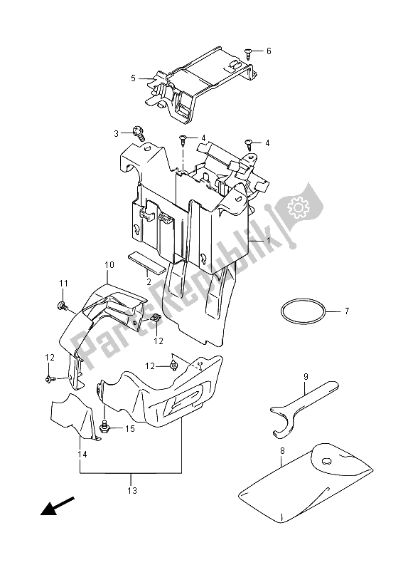 Alle onderdelen voor de Batterijhouder (sfv650ua) van de Suzuki SFV 650A Gladius 2015