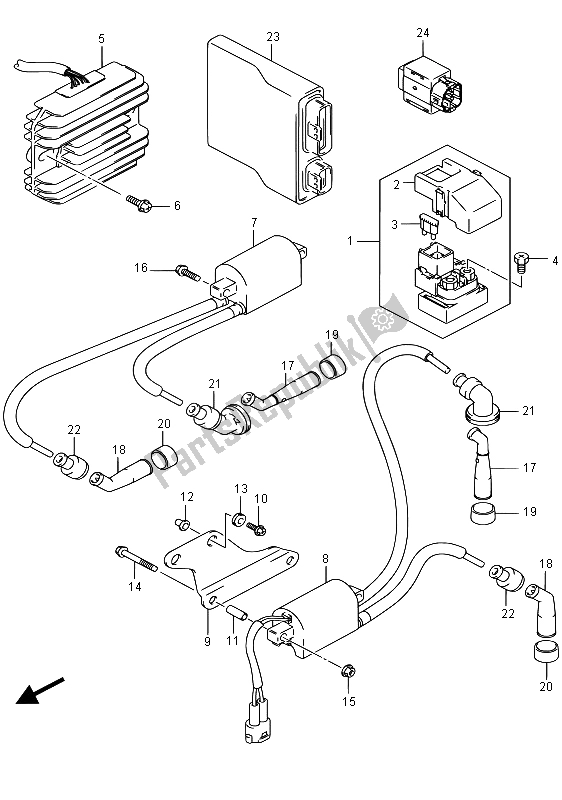 Tutte le parti per il Elettrico del Suzuki SV 650S 2015