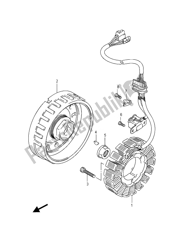 Tutte le parti per il Magnete del Suzuki LT A 750 XPZ Kingquad AXI 4X4 2014