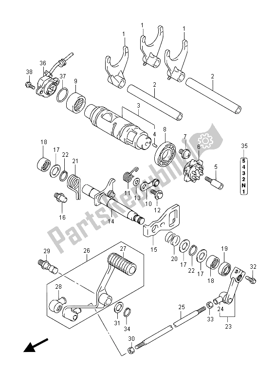 All parts for the Gear Shifting of the Suzuki VZR 1800 NZR M Intruder 2012