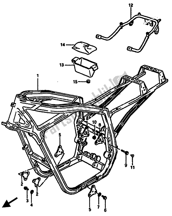 All parts for the Frame of the Suzuki GSX R 750 1985