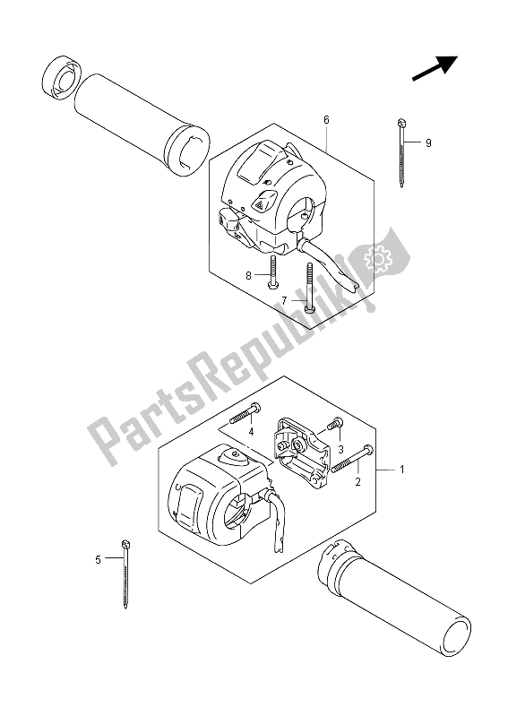 All parts for the Handle Switch (vzr1800 E19) of the Suzuki VZR 1800 NZR M Intruder 2012