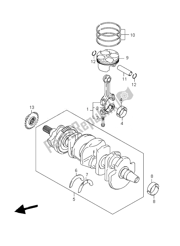 Toutes les pièces pour le Vilebrequin du Suzuki GSR 600A 2007