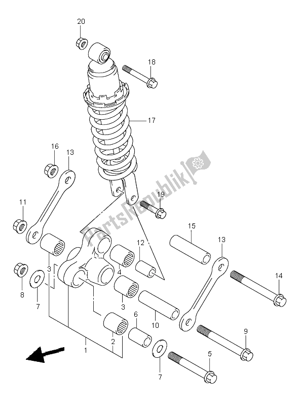 Toutes les pièces pour le Niveau Du Coussin Arrière du Suzuki SV 650 NS 2001