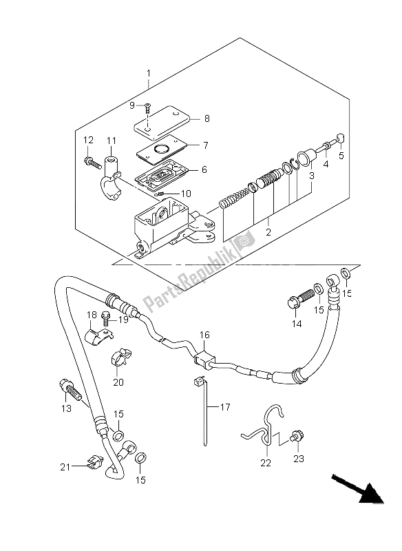 All parts for the Clutch Master Cylinder (gsf1250-a) of the Suzuki GSF 1250 Nassa Bandit 2009