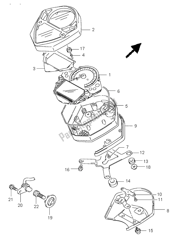 Todas as partes de Velocímetro (sv1000-u1-u2) do Suzuki SV 1000 NS 2004