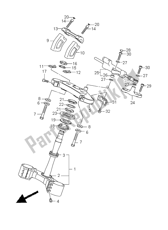 All parts for the Bracket & Steering Damper of the Suzuki GSX 1300 BKA B King 2008