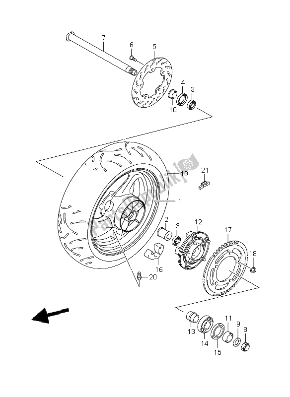 Wszystkie części do Tylne Ko? O Suzuki GSR 600 2006