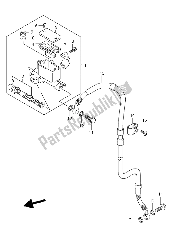 Tutte le parti per il Pompa Freno Anteriore del Suzuki DR Z 400S 2002