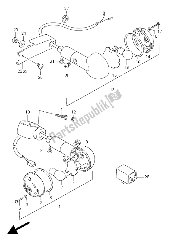 All parts for the Turn Signal Lamp of the Suzuki VS 1400 Intruder 2003
