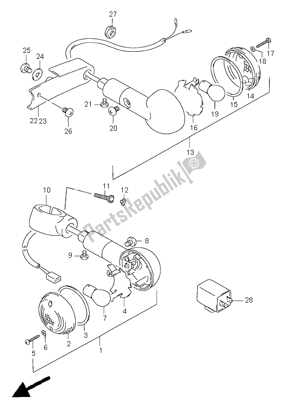 Wszystkie części do Kierunkowskaz Suzuki VS 1400 Intruder 2003