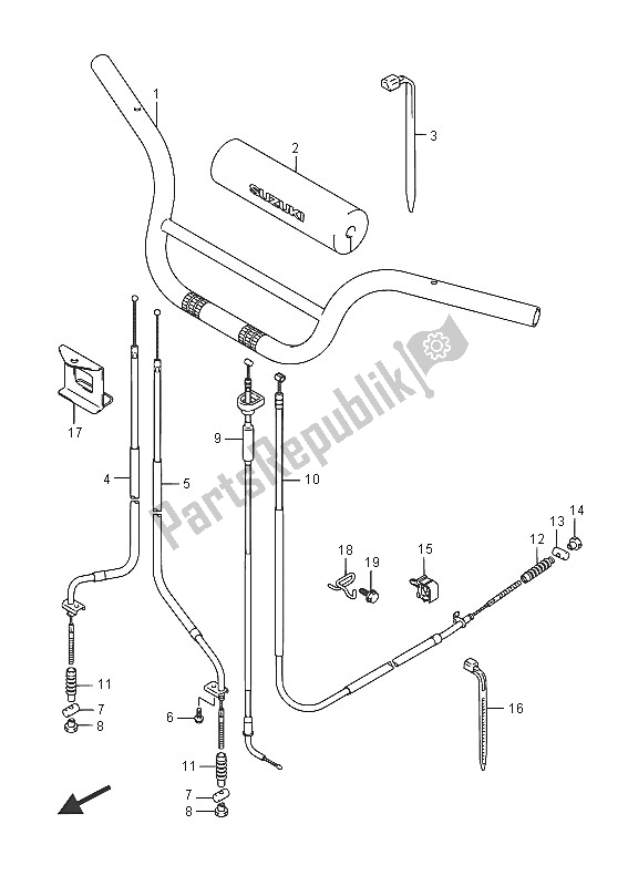 All parts for the Handlebar of the Suzuki LT Z 50 Quadsport 2016